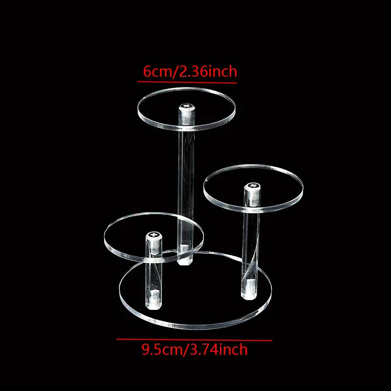 4 Layers Transparent Removable Acrylic Display Stand Square Holder Rack Garage Kit Display Stand Jewelry Holder Shelf