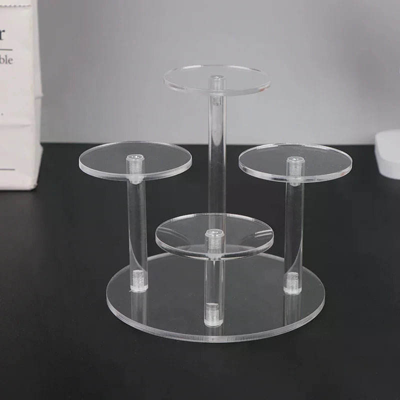4 Layers Transparent Removable Acrylic Display Stand Square Holder Rack Garage Kit Display Stand Jewelry Holder Shelf