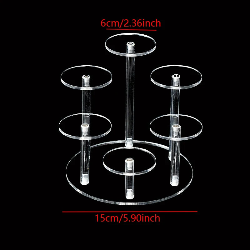 4 Layers Transparent Removable Acrylic Display Stand Square Holder Rack Garage Kit Display Stand Jewelry Holder Shelf