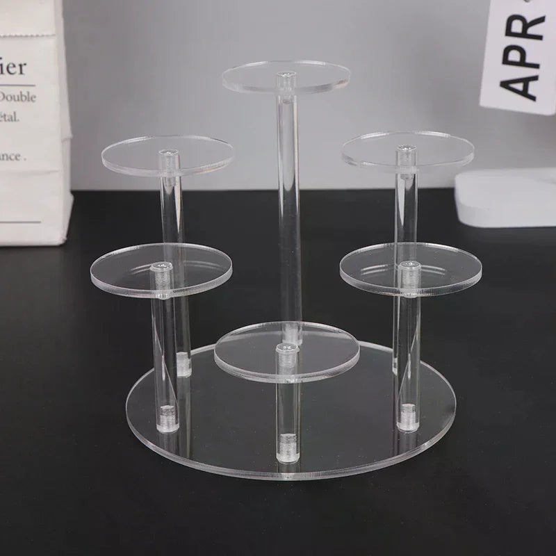 4 Layers Transparent Removable Acrylic Display Stand Square Holder Rack Garage Kit Display Stand Jewelry Holder Shelf