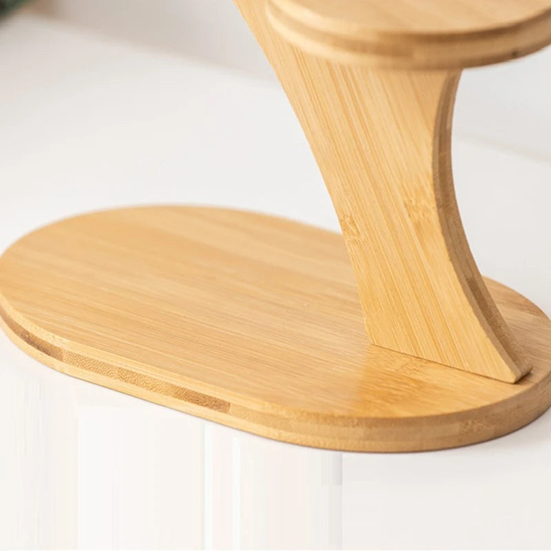 Show Shelf 3-Layer Wooden Plant Display Stand Desktop Display Stand Cupcake Rack Perfume Display Stand-ABYS