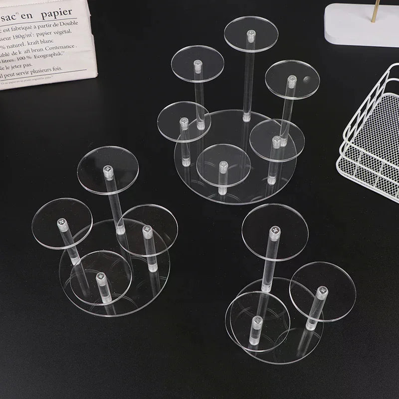 4 Layers Transparent Removable Acrylic Display Stand Square Holder Rack Garage Kit Display Stand Jewelry Holder Shelf