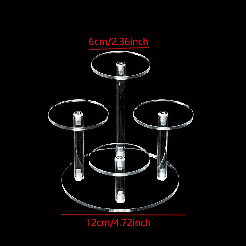 4 Layers Transparent Removable Acrylic Display Stand Square Holder Rack Garage Kit Display Stand Jewelry Holder Shelf